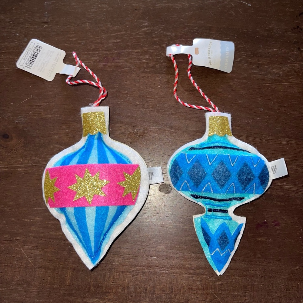 Two Target Wondershop Christmas ornaments
